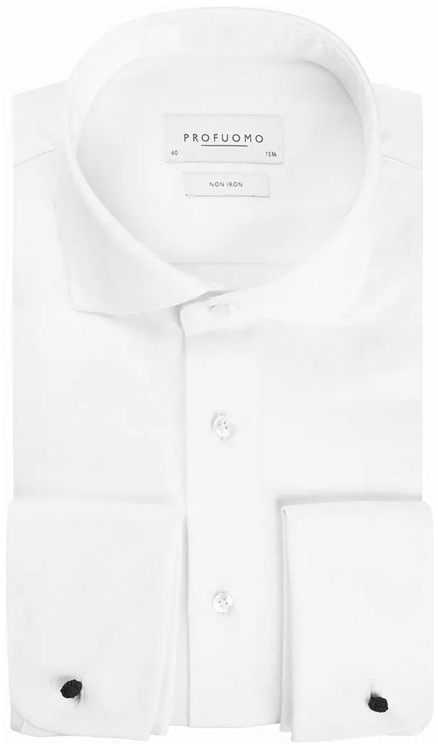 Profuomo Shirt Cutaway Dubbel Manchet Wit
