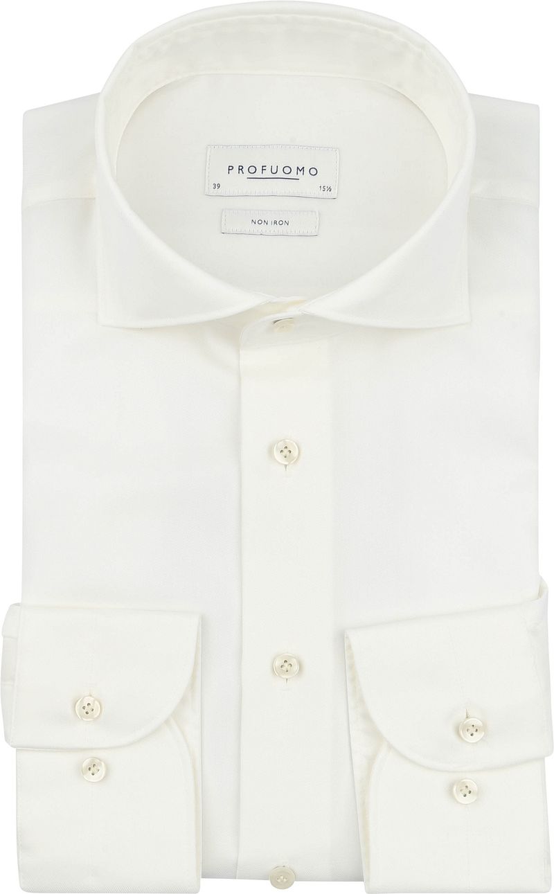 Profuomo Twill Overhemd Off White