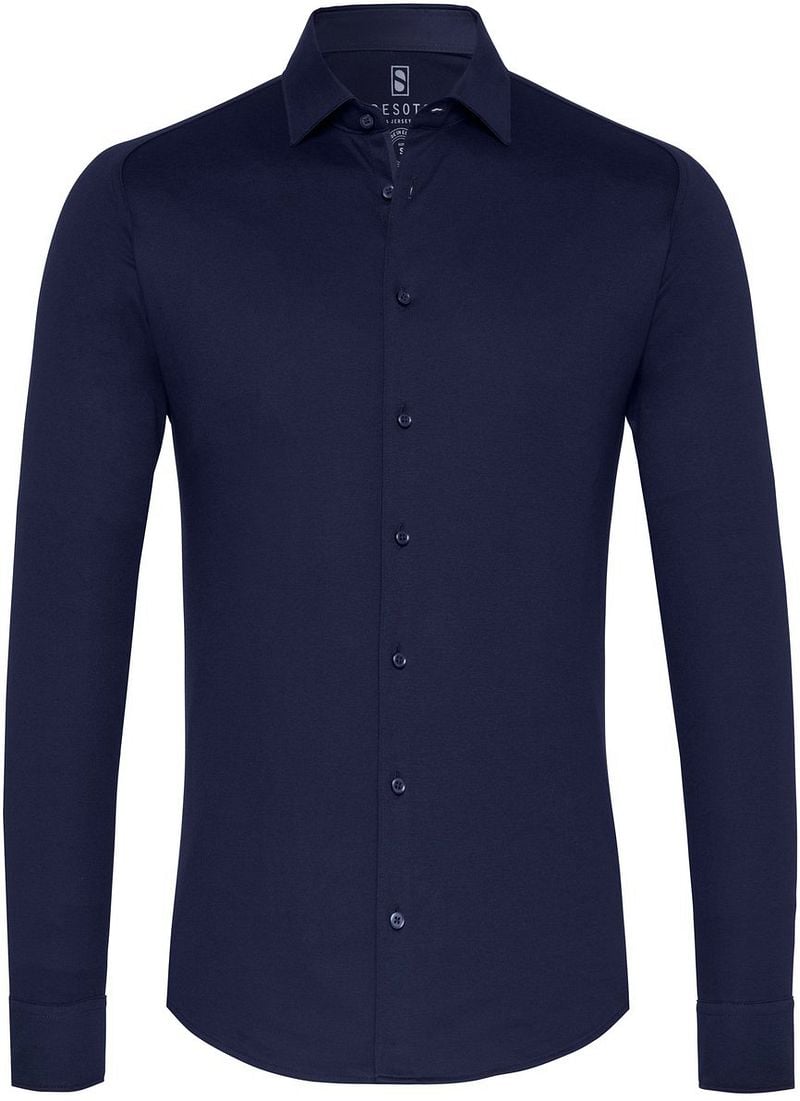 Desoto Overhemd Strijkvrij Kent Donkerblauw