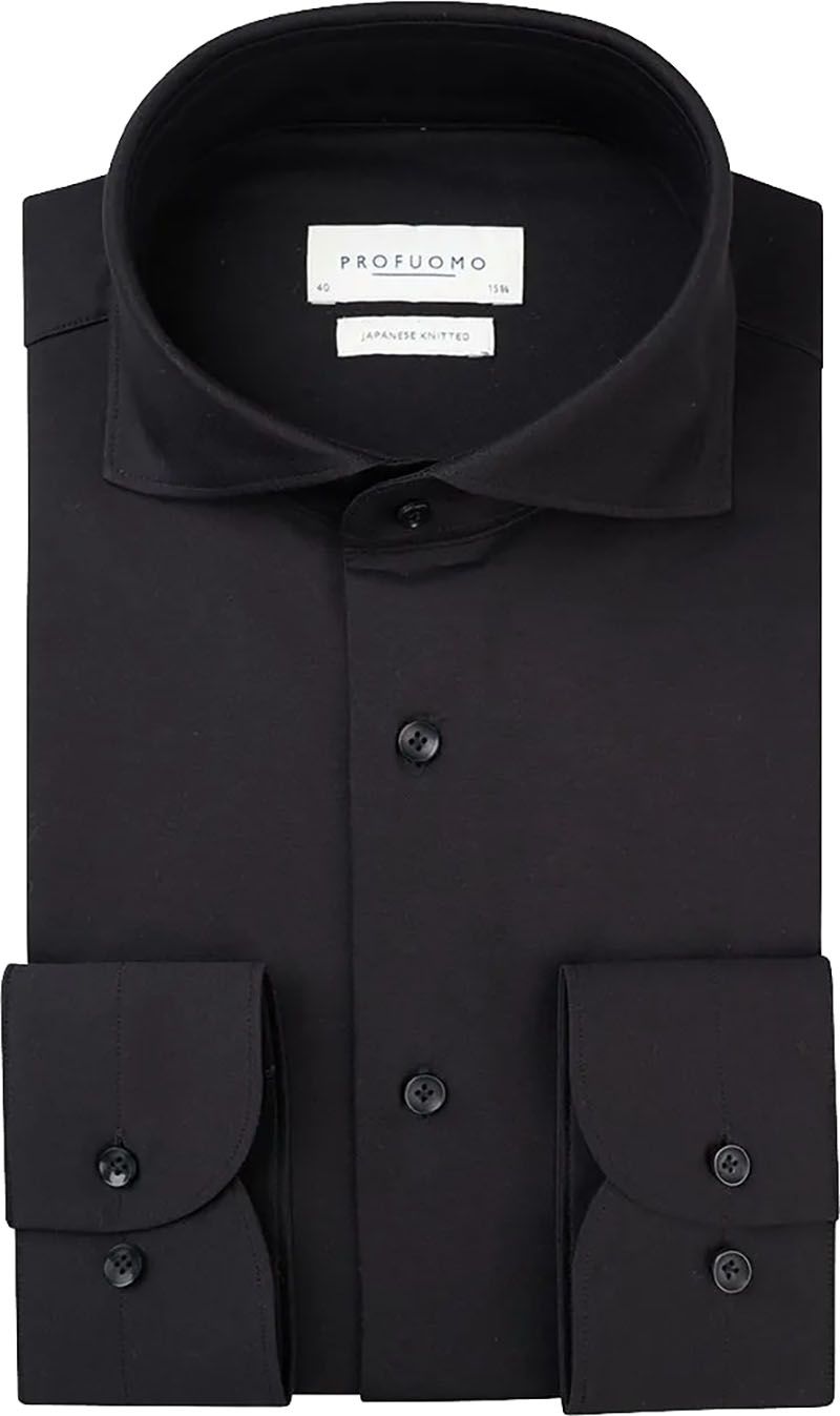 Profuomo Japanese Knitted Overhemd Zwart