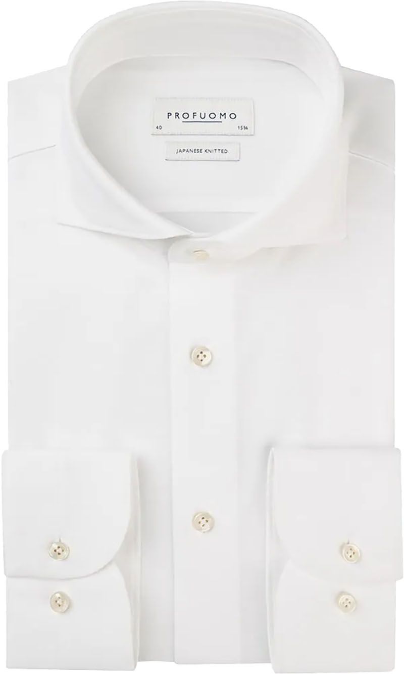 Profuomo Overhemd Japanese Knitted Wit
