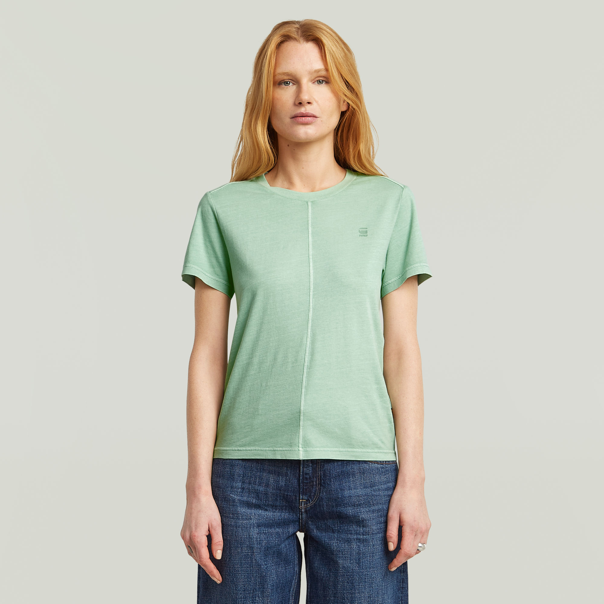 G-Star RAW Overdyed Front Seam T-Shirt - Groen - Dames