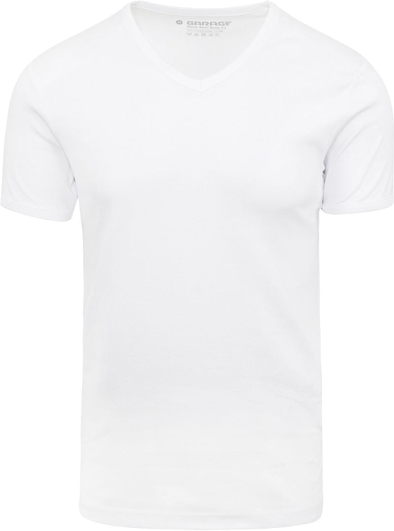 Garage Basic Wit V-Hals