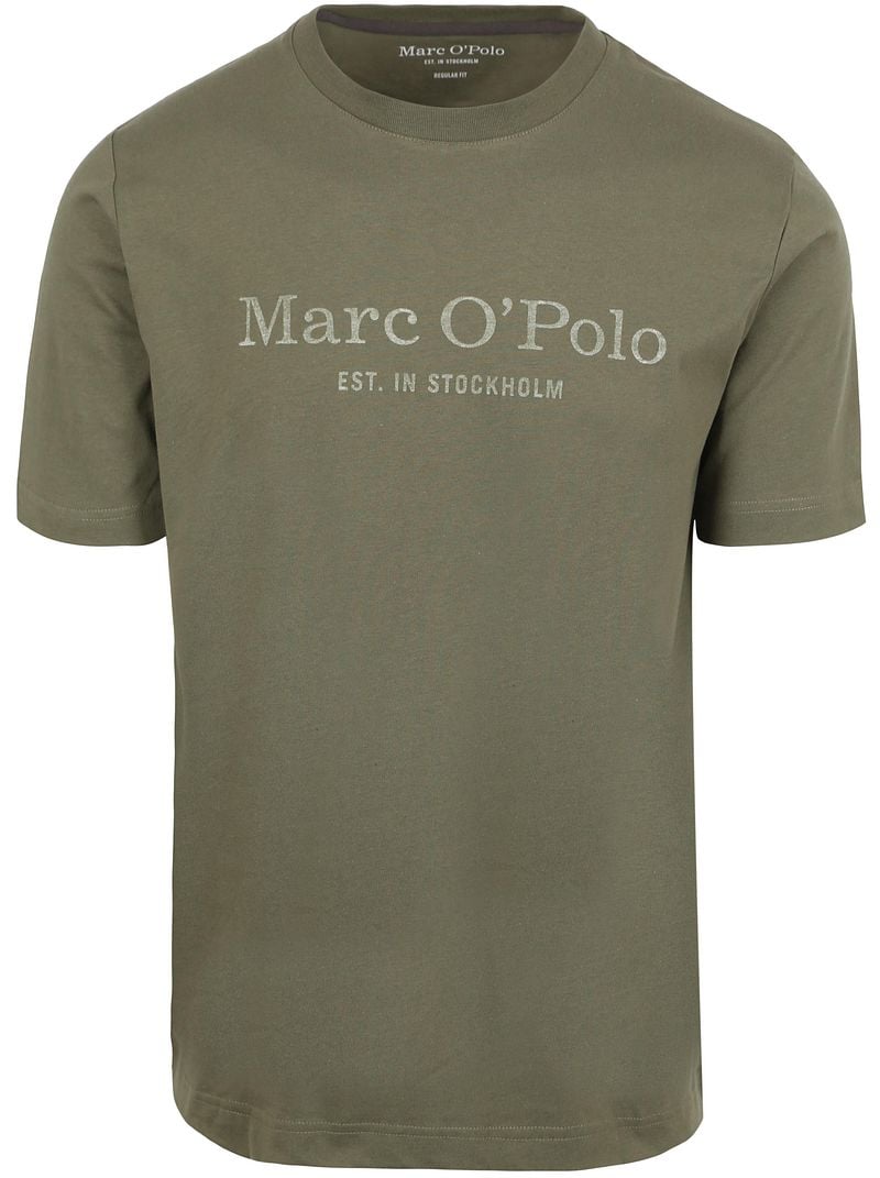 Marc O'Polo T-Shirt Logo Donkergroen