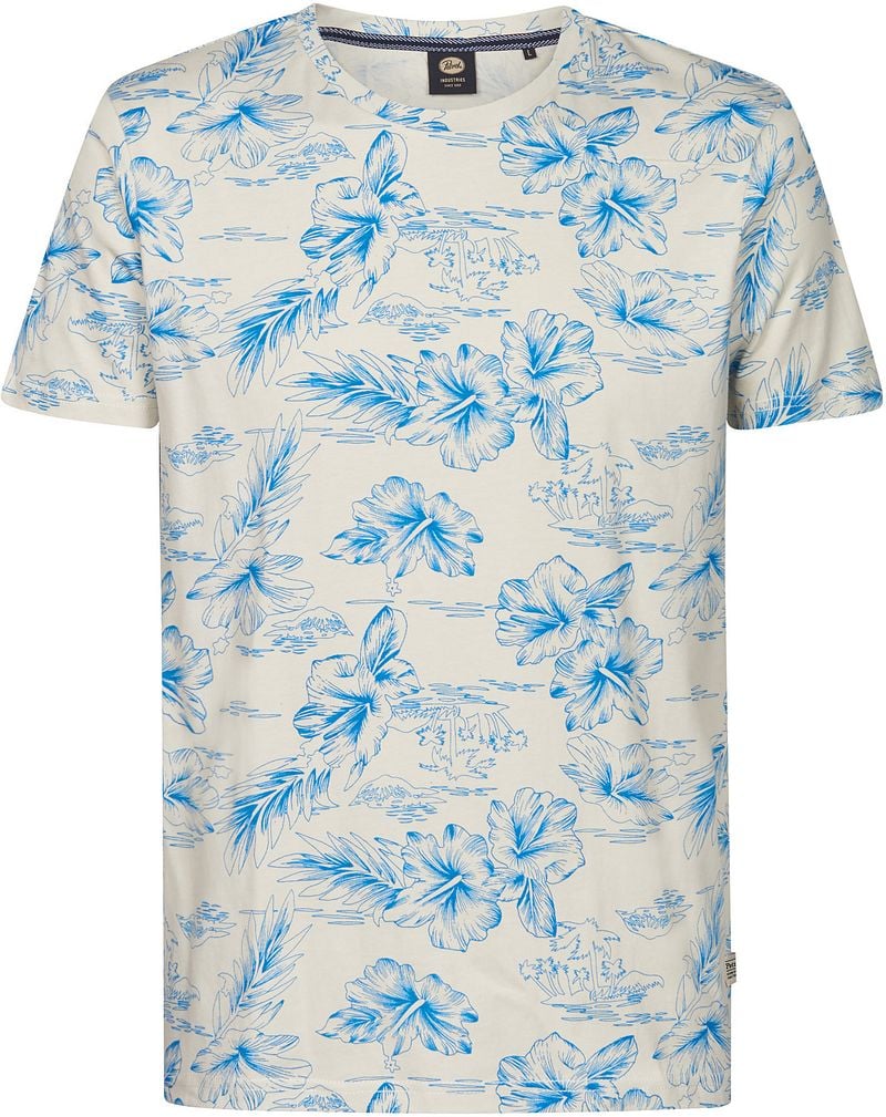 Petrol T-Shirt Crestview Print Blauw