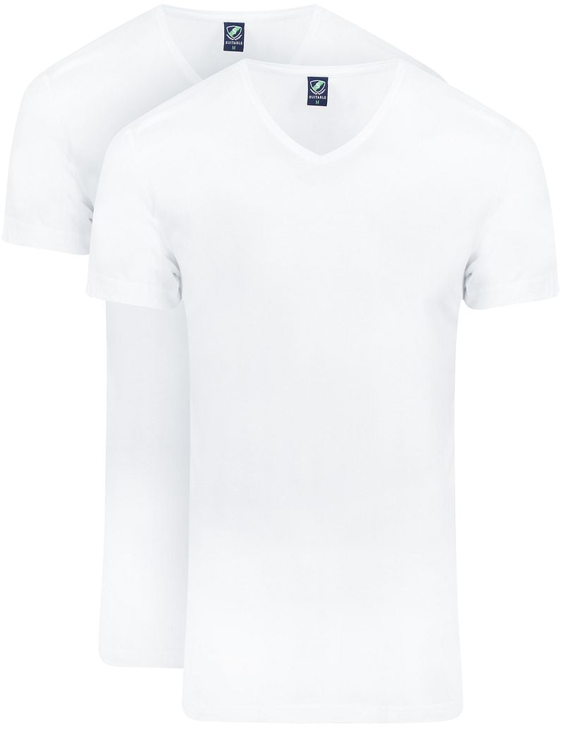 Suitable Vibambo T-Shirt V-Hals Wit 2-Pack