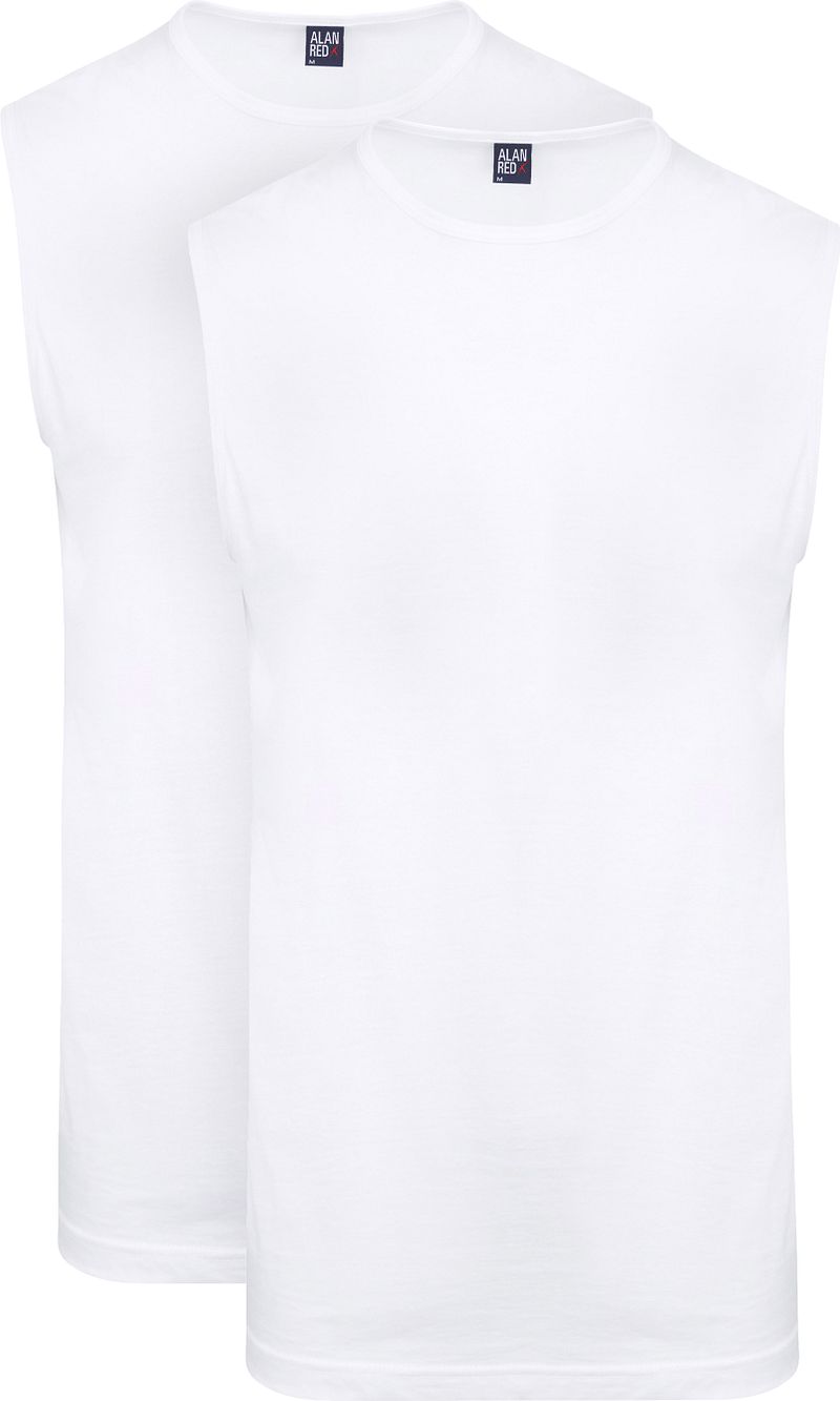 Alan Red T-Montana Singlet Mouwloos Wit (2-Pack)
