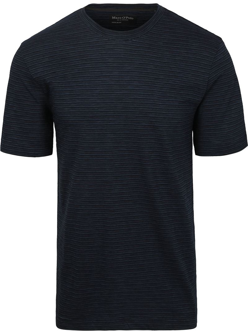 Marc O'Polo T-shirt Slub Stripes Dark Navy