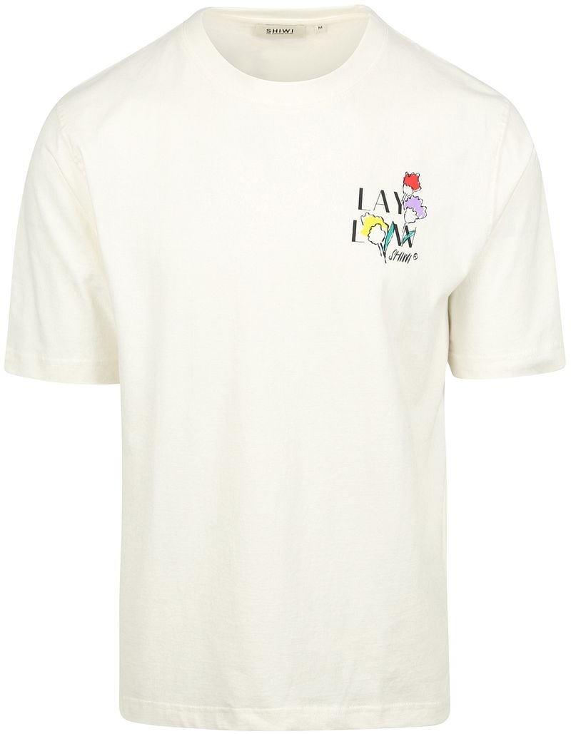 Shiwi T-Shirt Finn Sketched Flowers Off White