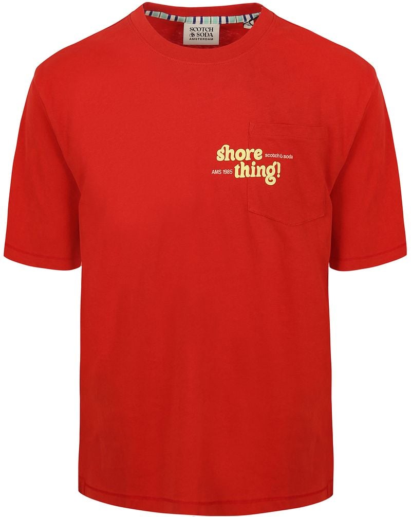 Scotch and Soda Scotch & Soda T-Shirt Artwork Rood