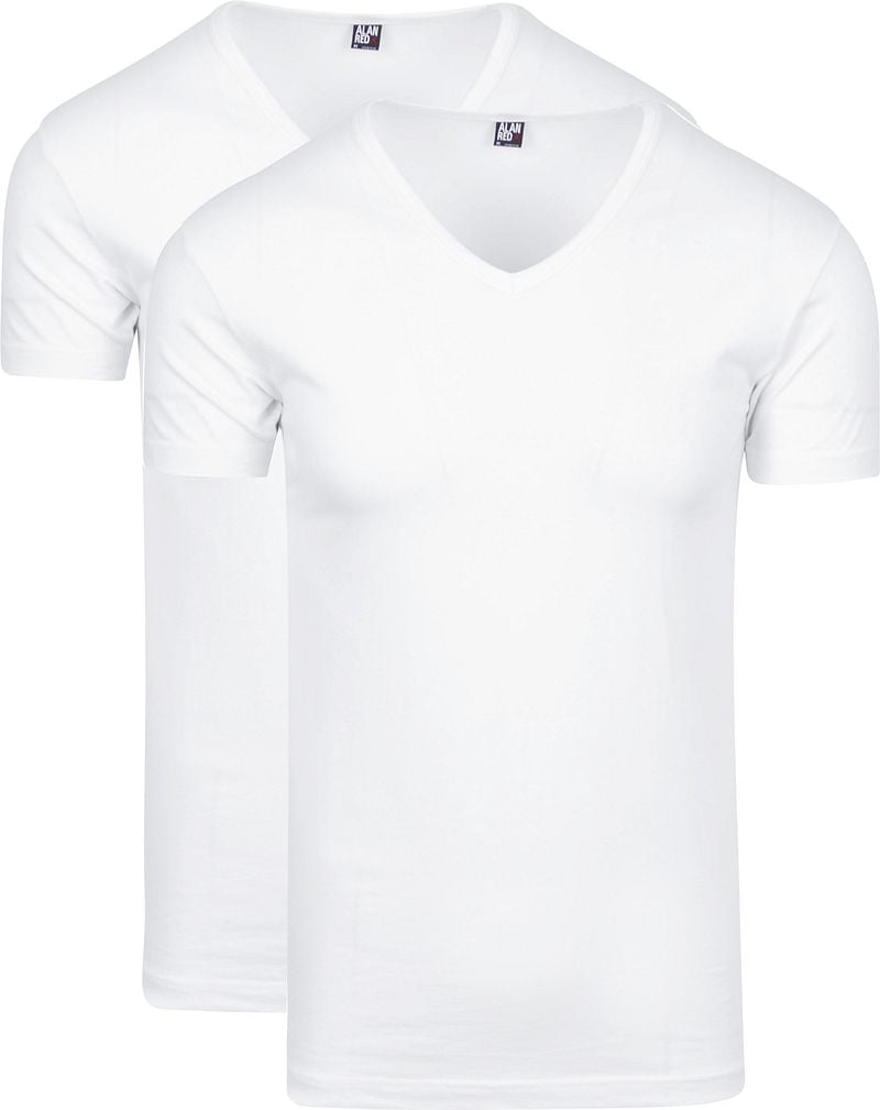 Alan Red Oklahoma T-shirt Stretch Wit (2pack)