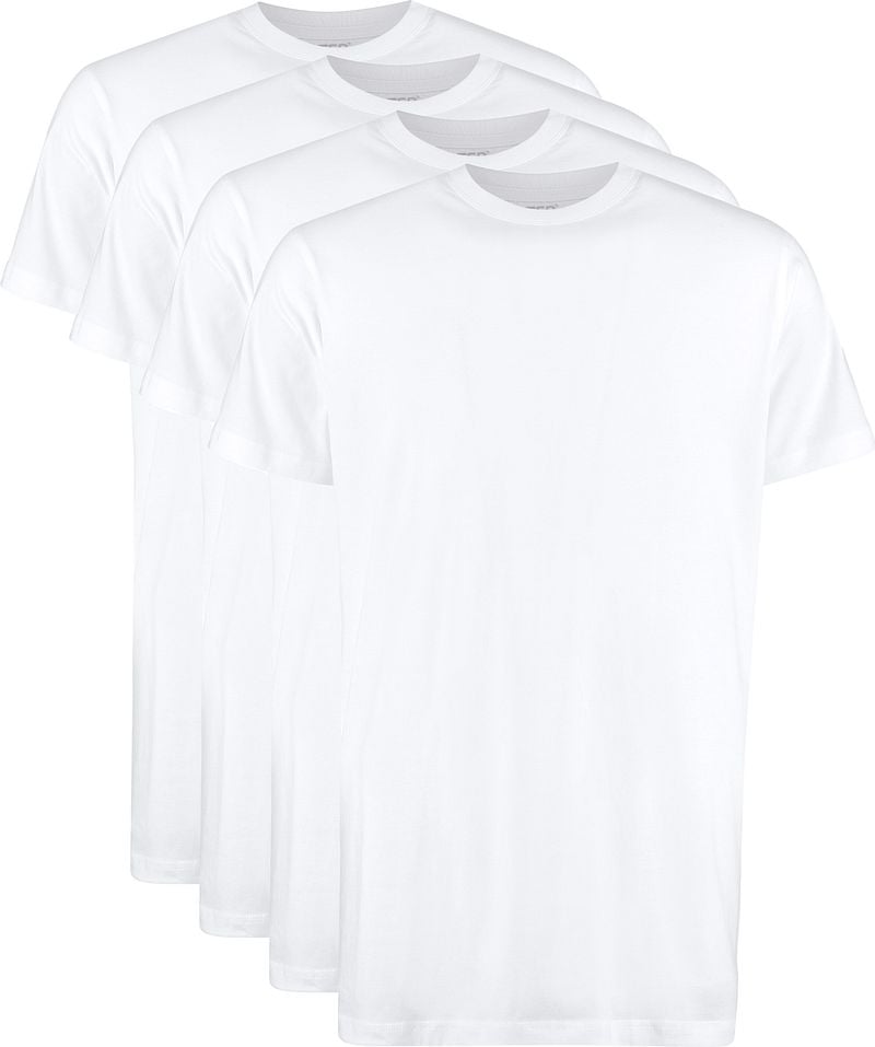 Slater 4-pack T-shirt Extra Lang Wit
