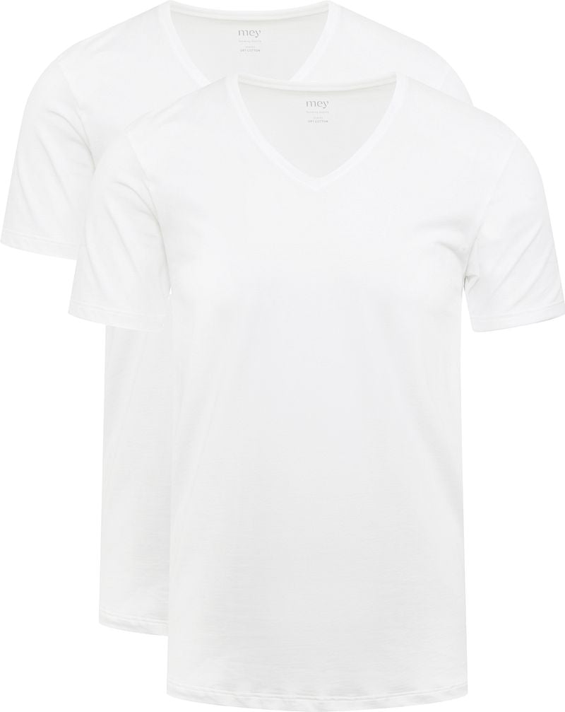 Mey V-hals Dry Cotton T-shirt Wit 2-Pack