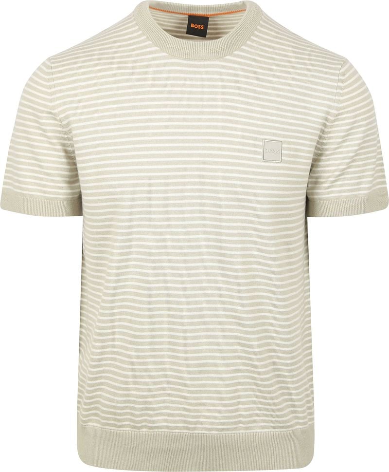 Boss Knitted T-shirt Kanache Greige