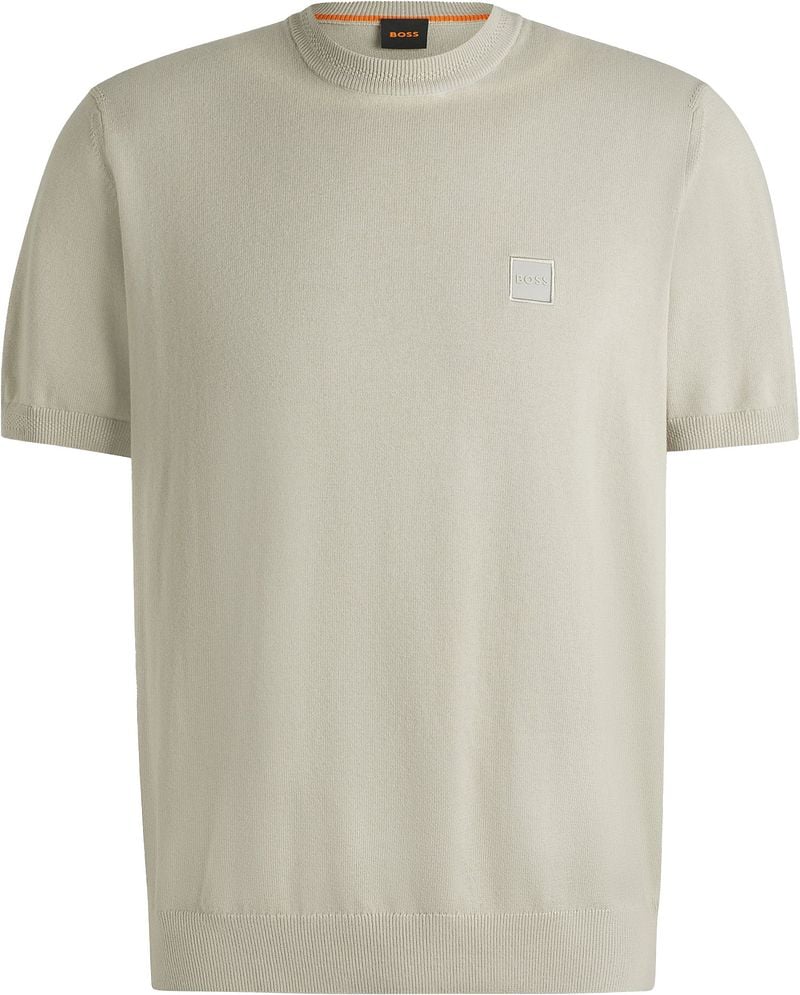 Boss Knitted T-shirt Kanache Ecru