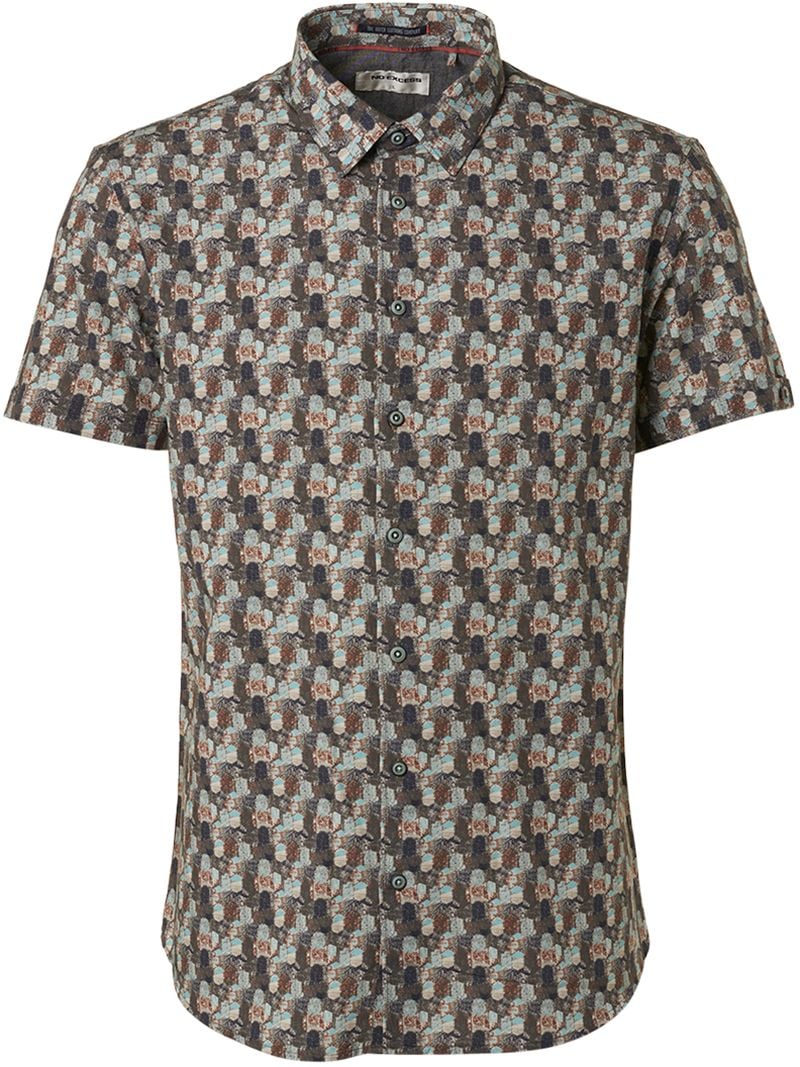 No Excess Short Sleeve Overhemd Print Groen