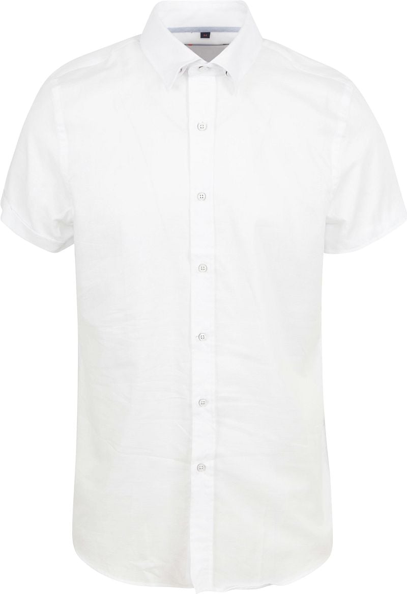 Suitable Short Sleeve Overhemd Linnen Wit