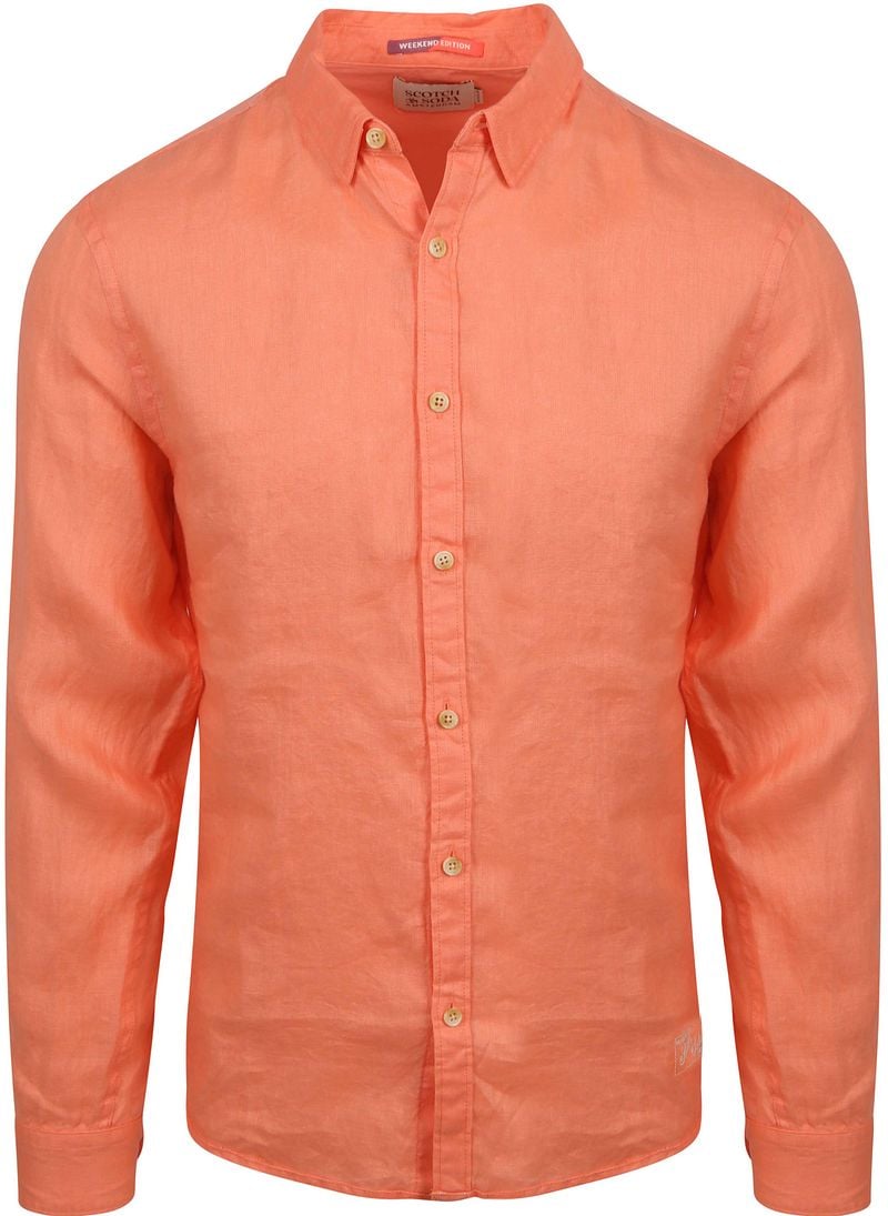 Scotch and Soda Linnen Overhemd Zalm