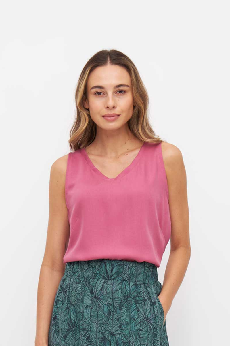 Widda Damen vegan Bluse Vau Pink