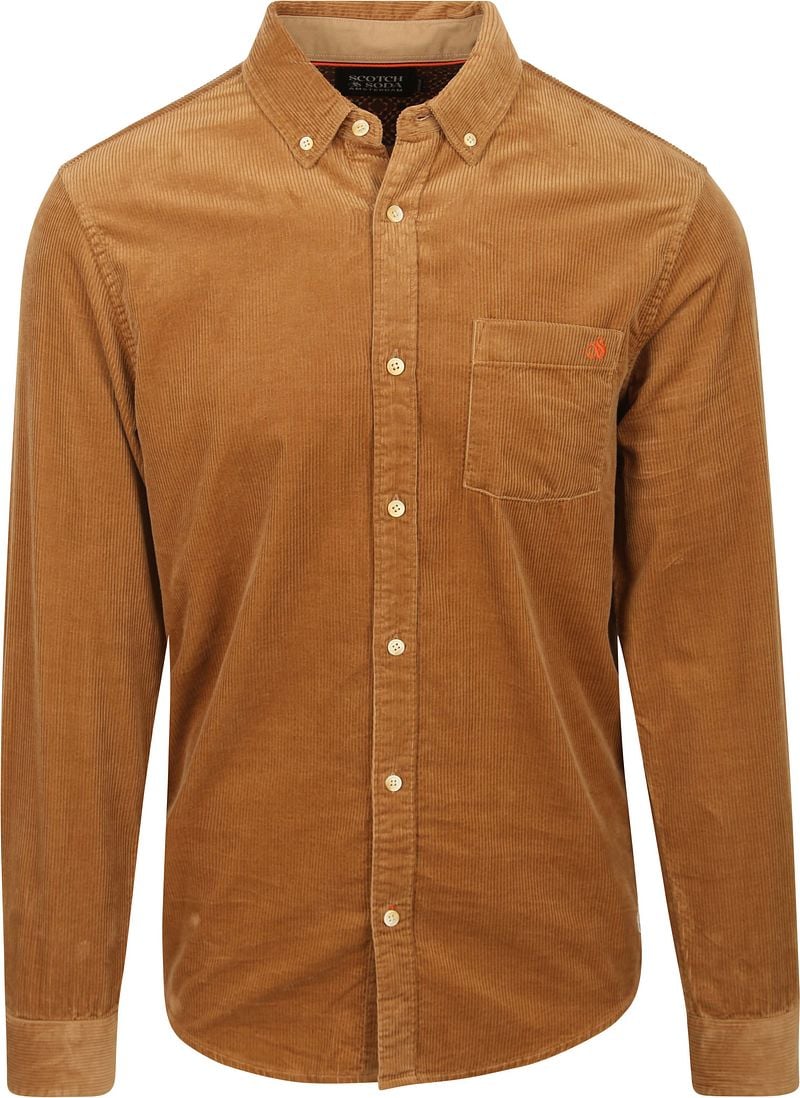 Scotch and Soda Corduroy Overhemd Bruin