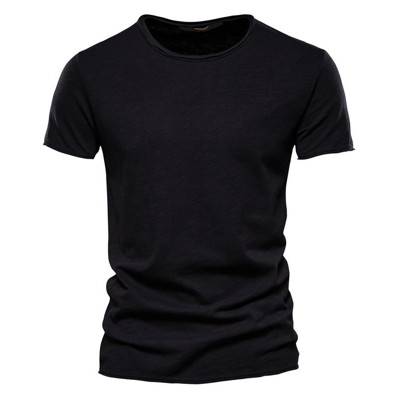 AIOPESON Men Fashion Usegiraffe Merk Kwaliteit Elasticiteit T-shirt Heren O-hals Slim Fit 100% Katoenen T-shirt Mode Korte Mouw T-shirt Heren Tops Casual T-shirt M