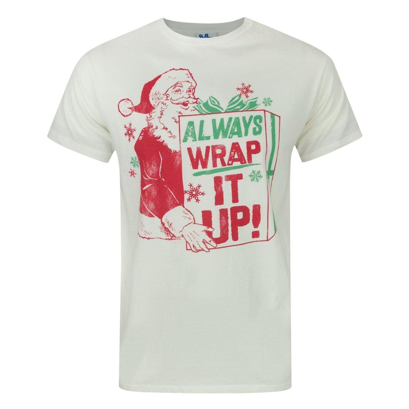 Pertemba FR - Apparel Junkfood Heren Wrap It Up Kerstman T-shirt L