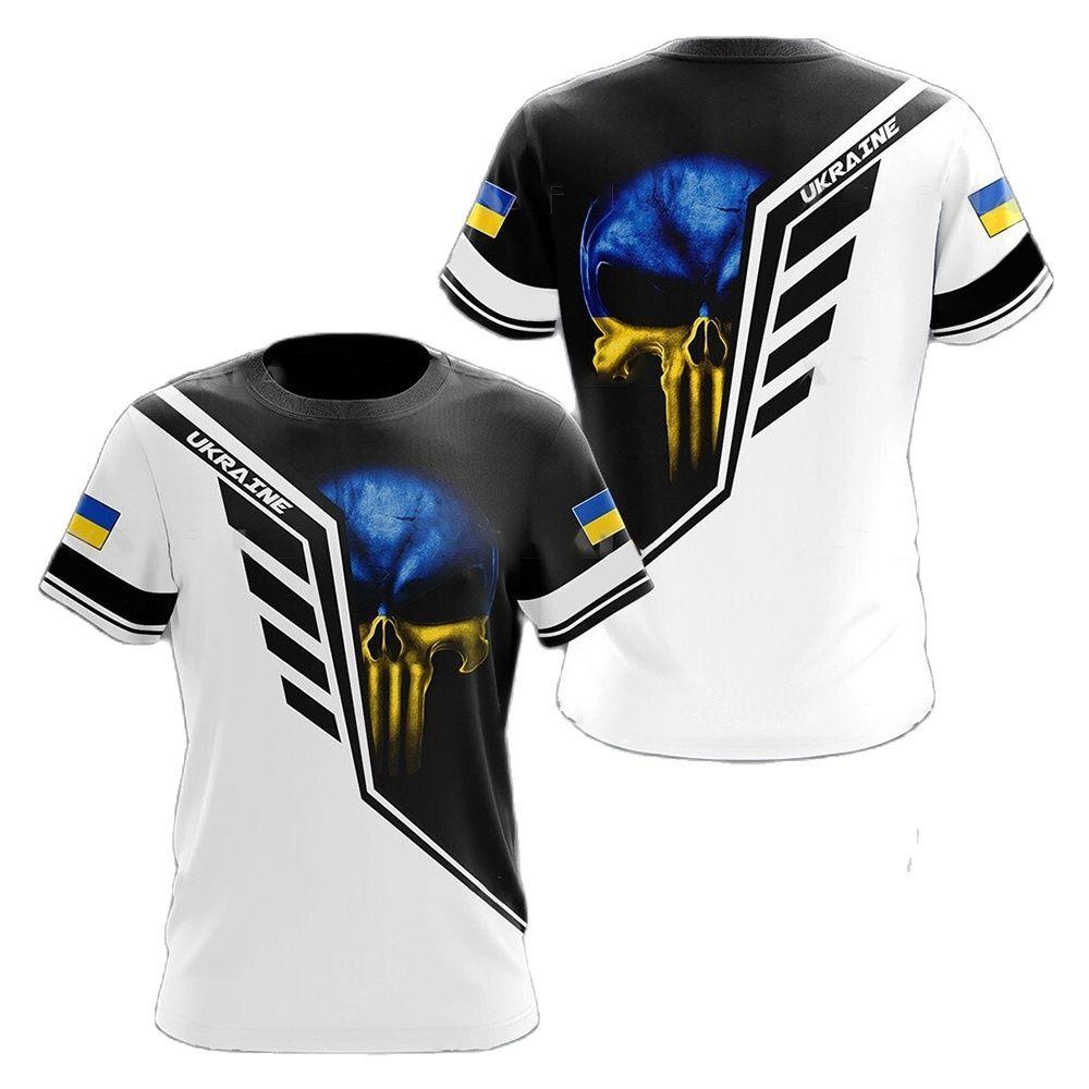 ETST WENDY Oekraïne Heren T-shirts Oekraïense Vlag Shirt 3D Bedrukt O-hals Oversized Korte Mouwen Jersey Mode Herenkleding Streetwear XL