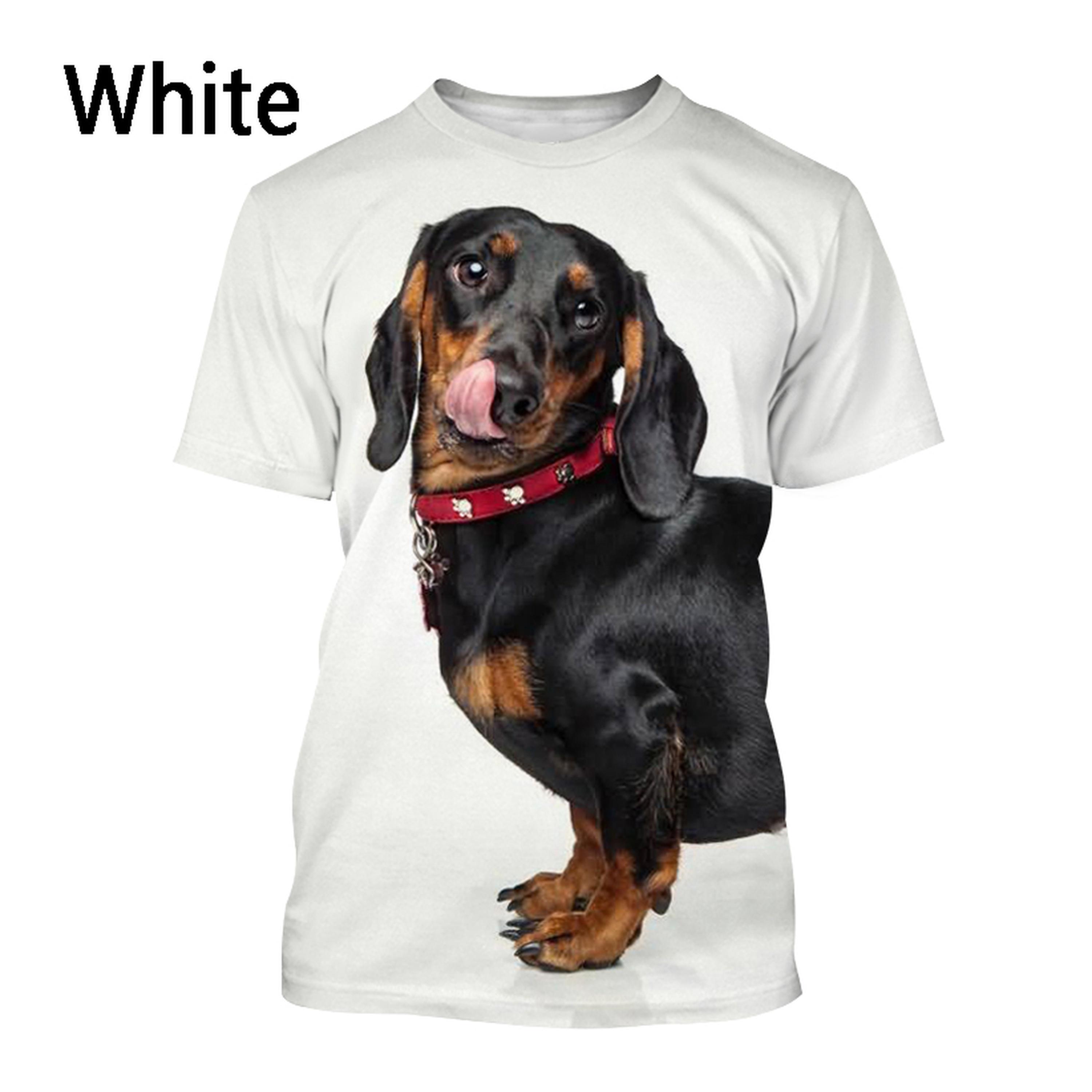 ETST 07 Teckel T-shirt Heren Mode 3D Bedrukt Korte Mouw Zomer Casual Honden Shirt Top Trendy Heren S