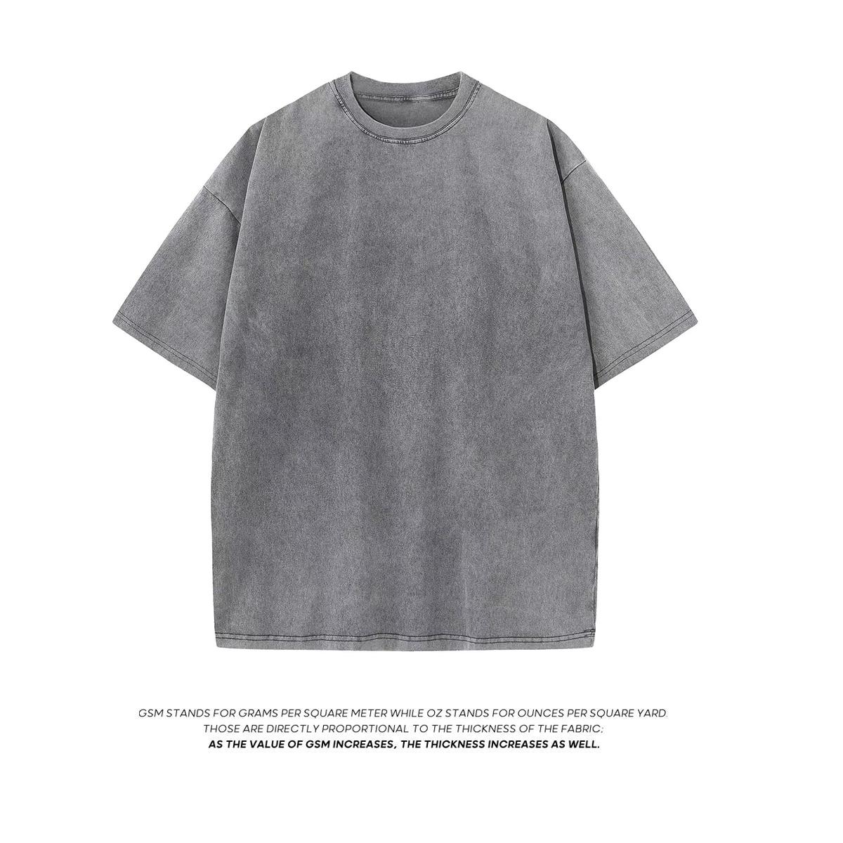 FEGKZLI Fashion Zware Stof Vintage Mannen Oversized Tees 2023 Zomer Korte Mouw Casual O Hals Man T-shirt Zuur Gewassen T-shirts Tops XL