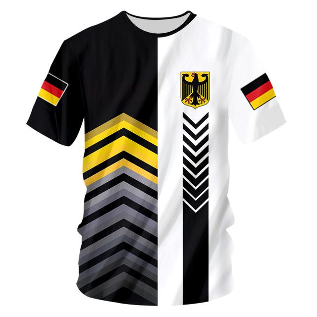 Baibao QIQI Duitse heren T-shirt Street Casual Top Duitse vlag Print Oversize Shirts Straat Hip Hop Harajuku Vintage Kleding O-hals Trui XXL