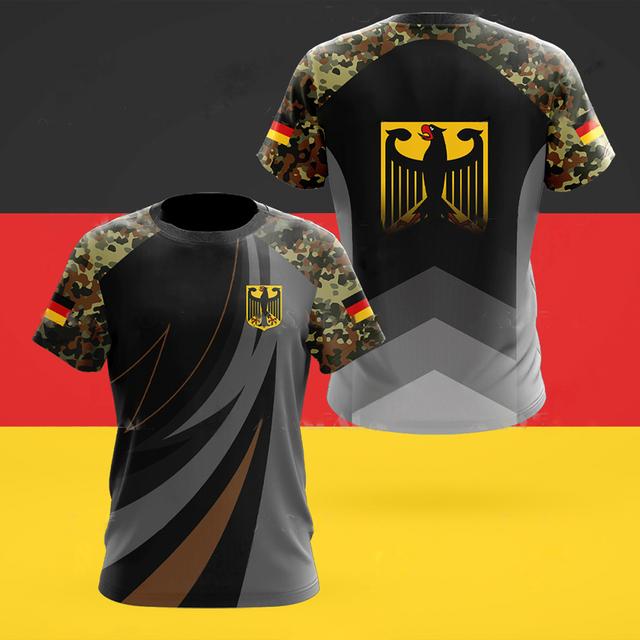 Baibao QIQI Duitse heren T-shirt Street Casual Top Duitse vlag Print Oversize Shirts Straat Hip Hop Harajuku Vintage Kleding O-hals Trui L