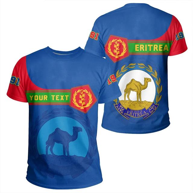 Factory Outlet Clothing 2023 Tessffel Afrika Land Eritrea Leeuw Kleurrijke Retro 3DPrint Mannen/Vrouwen Zomer Casual Grappige Korte Mouwen T-shirts Streetwear XXXXXL