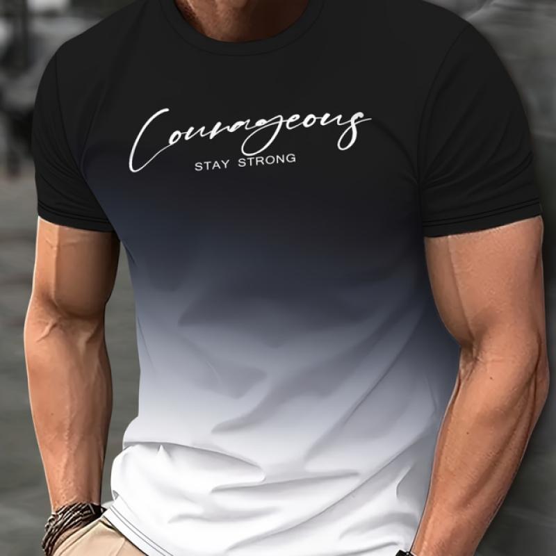 ETST 03 2024 Casual Heren T-shirts Lente Kleding Ombre Shirts Oversized Korte Mouw Tops Jongens Tees 5XL Vintage Voor Heren T-shirts 4XL