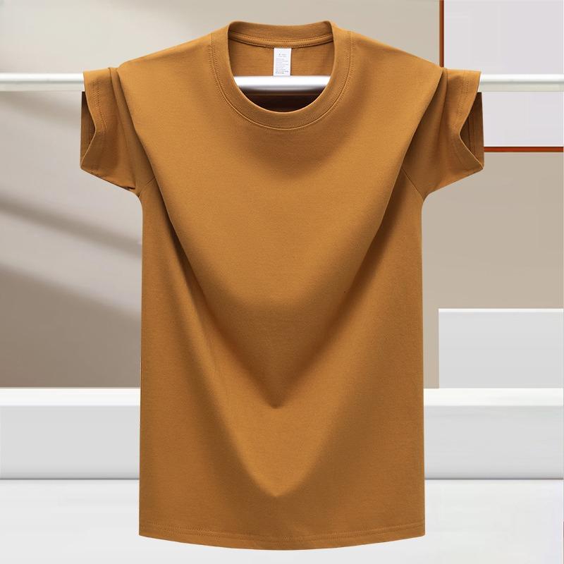 LOVE YOURSELF PLEASE Zomer-T-shirt van 100% katoen voor heren – losse pasvorm, ademend effen gekleurd T-shirt voor buitensporten en fitnessoefeningen 2XL