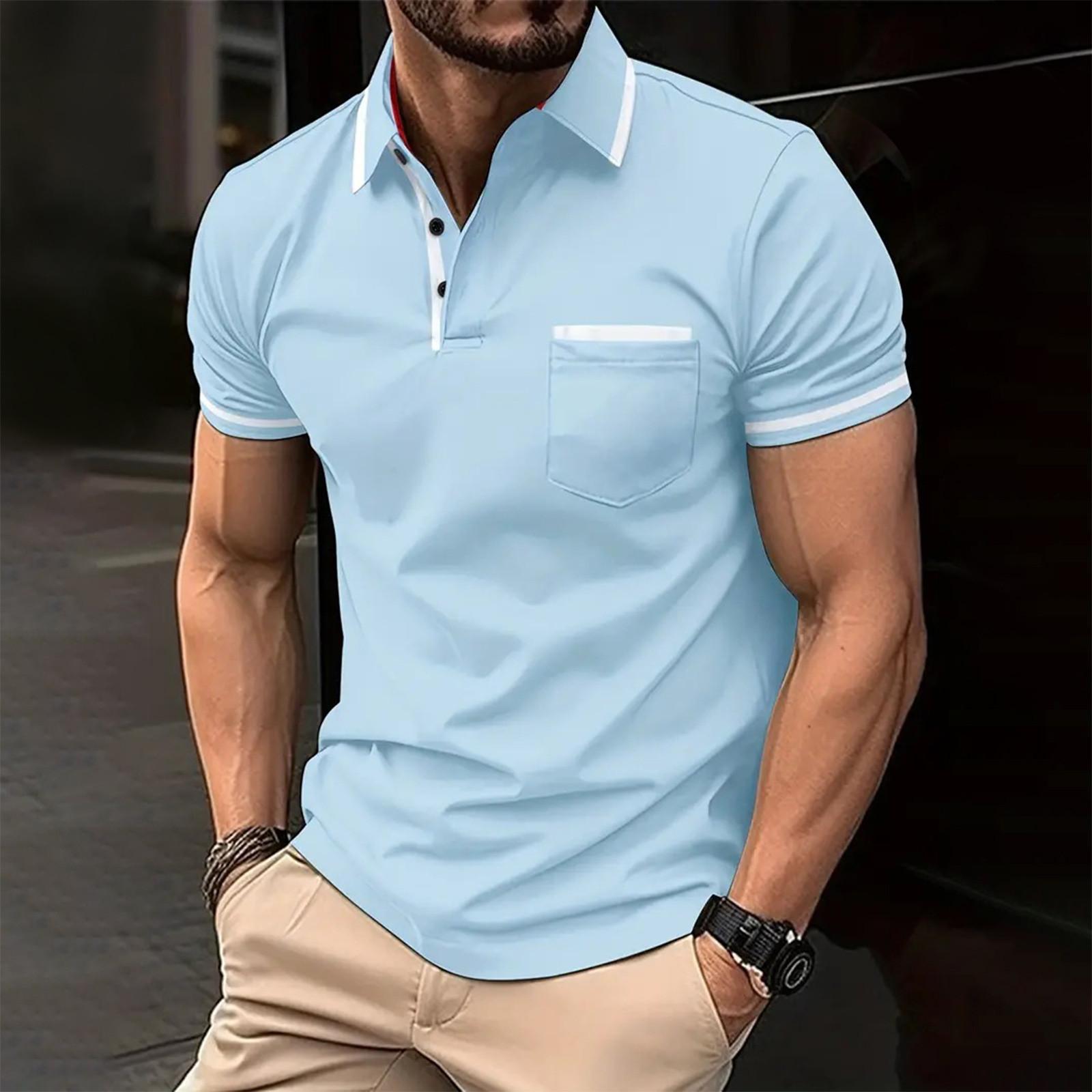 Azmnsn Charmant Herenoverhemd Superlicht Korte Mouw Casual Herenkleding XL