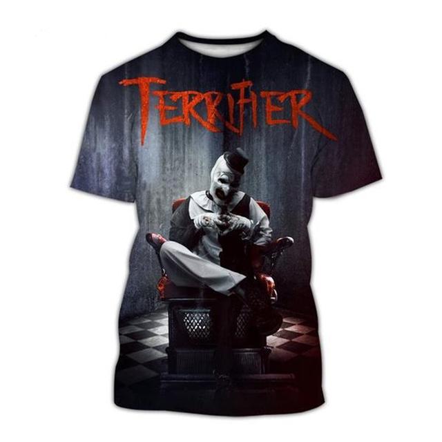Xin nan zhuang Horrorfilm Terrifiel 3D-geprinte heren casual mode zomer thriller Halloween korte mouwen hiphop grappig cool T-shirt tops L