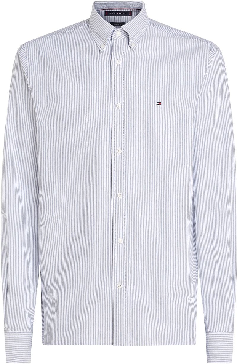 Tommy Hilfiger Oxford Overhemd Streep Lichtblauw