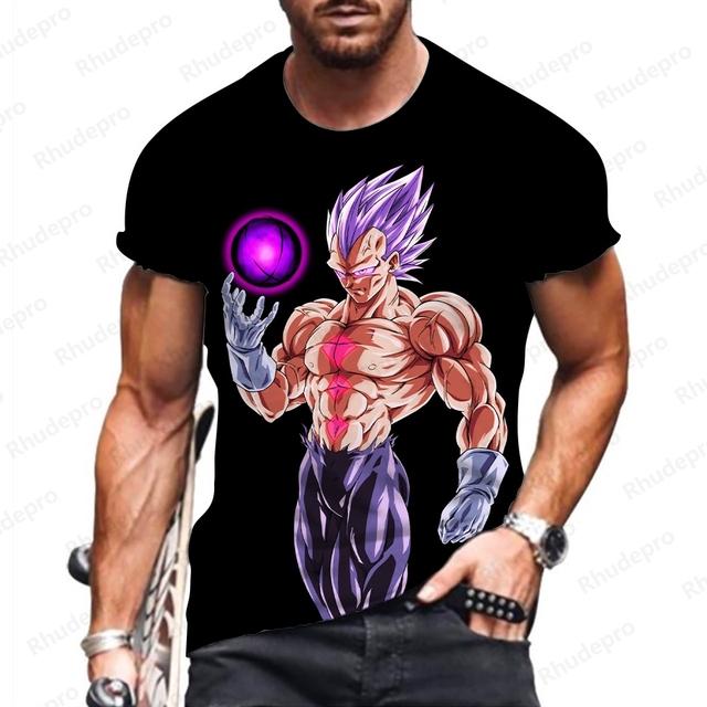 Baibao QIQI Korte Mouw Heren T-shirt Dragon Ball Z Mode Heren T-shirt Trend Tops Kleding Nieuw 2024 Shirts Vegeta Goku Oversized Y2k Anime S