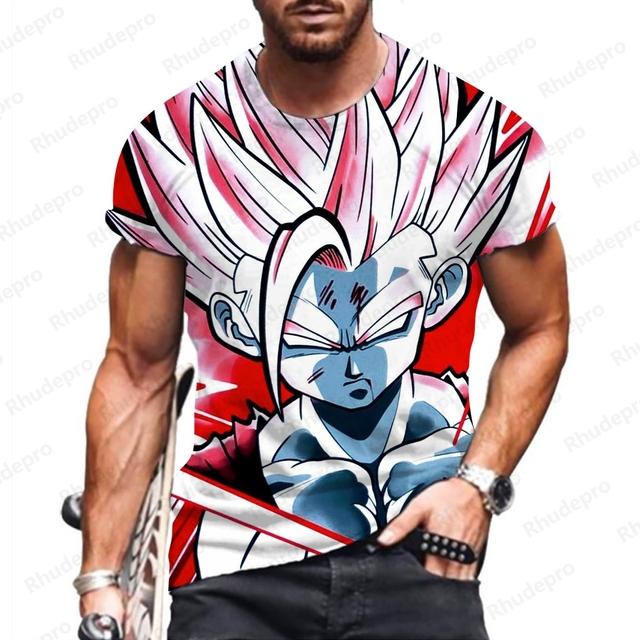 Baibao QIQI Korte Mouw Heren T-shirt Dragon Ball Z Mode Heren T-shirt Trend Tops Kleding Nieuw 2024 Shirts Vegeta Goku Oversized Y2k Anime S