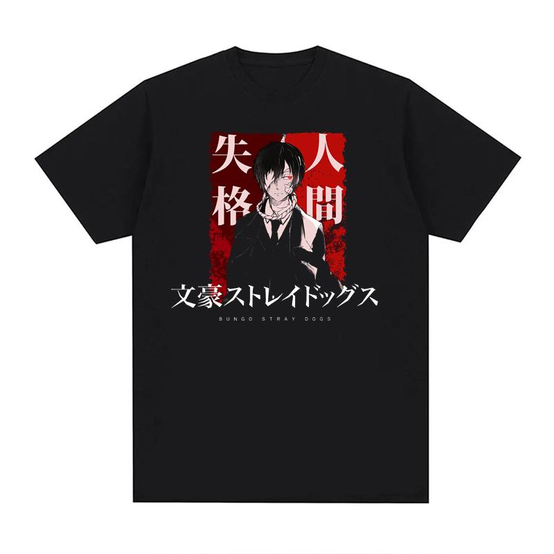 ETST 009 Cool Boy Cartoon Dazai Osamu Bungo Stray Dogs T-shirts Heren Vintage Anime Bedrukt Streetwear Korte Mouw EU Maat T-shirts S
