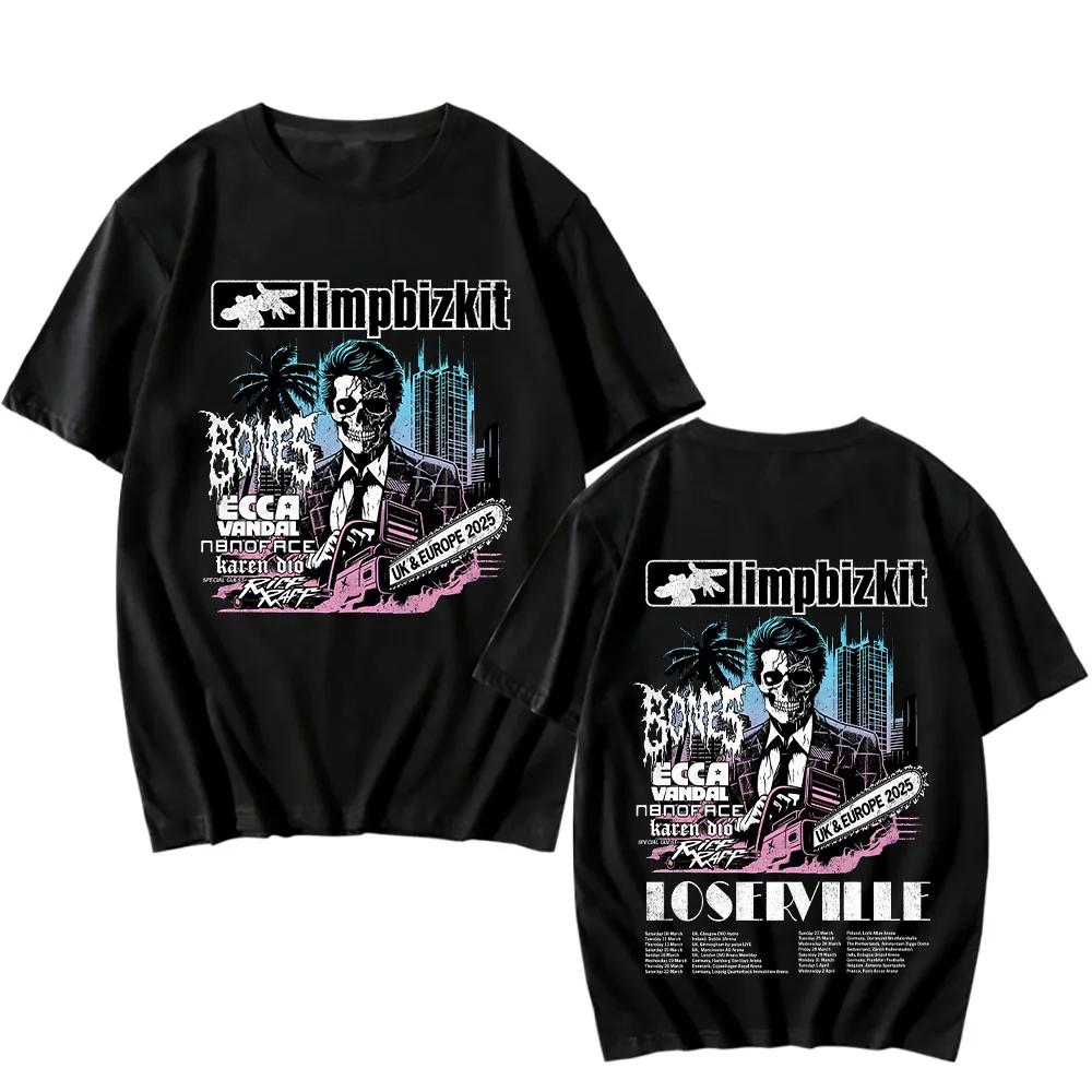 Planet clothing wholesale Limp Bizkit UK and Europe Tour 2025 T-shirt Rap Rock Vintage Cotton Tees New Enjoy First Tshirts Unisex Fashion Crewneck Clothes XL zwart