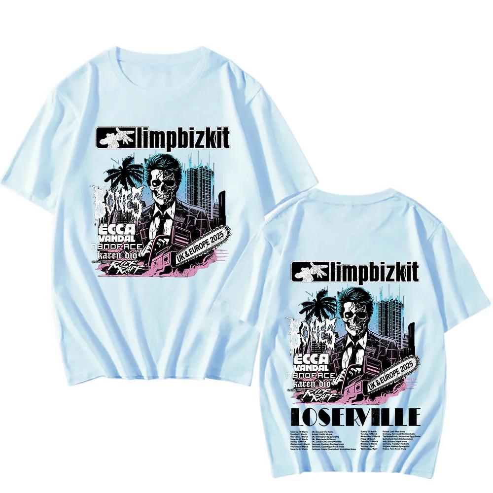 Planet clothing wholesale Limp Bizkit UK and Europe Tour 2025 T-shirt Rap Rock Vintage Cotton Tees New Enjoy First Tshirts Unisex Fashion Crewneck Clothes XXL blauw