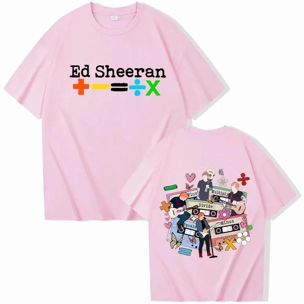 Comfortable season Hoge Kwaliteit Crewneck Ed Sheeran Tour 2024 T-Shirts Man Vrouw Harajuku O-Hals Korte Mouw Anime Shirts Populair Muziek Fans Cadeau M zwart