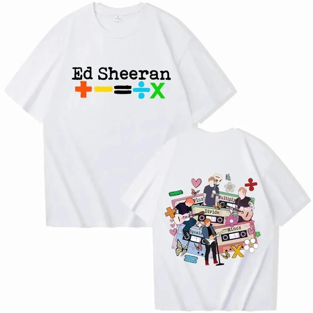Comfortable season Hoge Kwaliteit Crewneck Ed Sheeran Tour 2024 T-Shirts Man Vrouw Harajuku O-Hals Korte Mouw Anime Shirts Populair Muziek Fans Cadeau L oranje