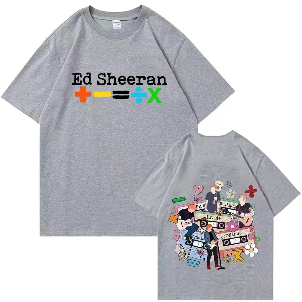 Comfortable season Hoge Kwaliteit Crewneck Ed Sheeran Tour 2024 T-Shirts Man Vrouw Harajuku O-Hals Korte Mouw Anime Shirts Populair Muziek Fans Cadeau M rood