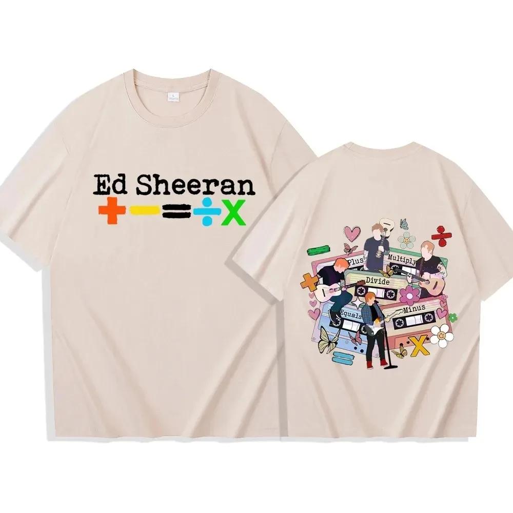 Comfortable season Hoge Kwaliteit Crewneck Ed Sheeran Tour 2024 T-Shirts Man Vrouw Harajuku O-Hals Korte Mouw Anime Shirts Populair Muziek Fans Cadeau S