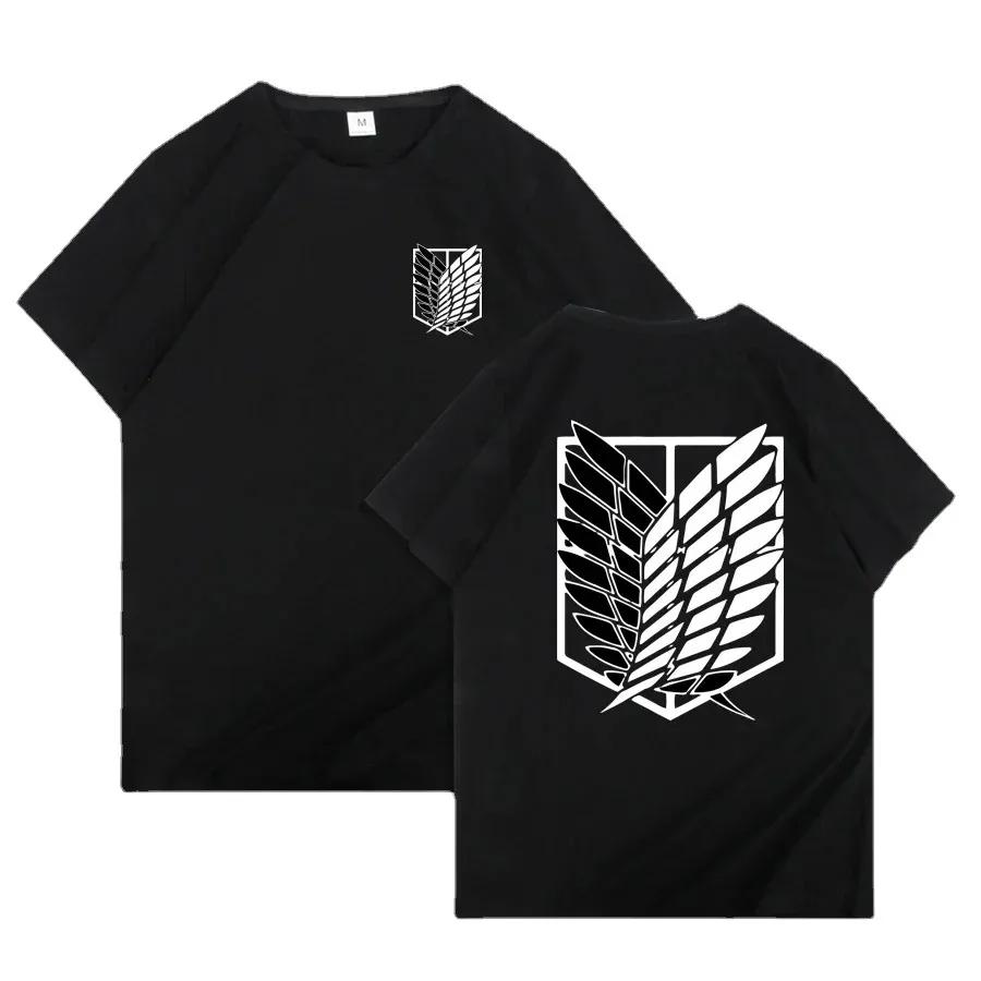 Comfortable season Japans Anime T-shirt Heren Attack on Titan T-shirt Unisex Kawaii Cartoon Titans Aanval Grafische T-shirts Mannelijk Harajuku Zomer Tops L beige