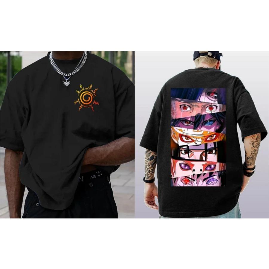 Kukebang Naruto Japanese Anime Peripheral Men 3d Print T-shirt Classic Comic Short Sleeve Top Summer Men's and Women's Couples S
