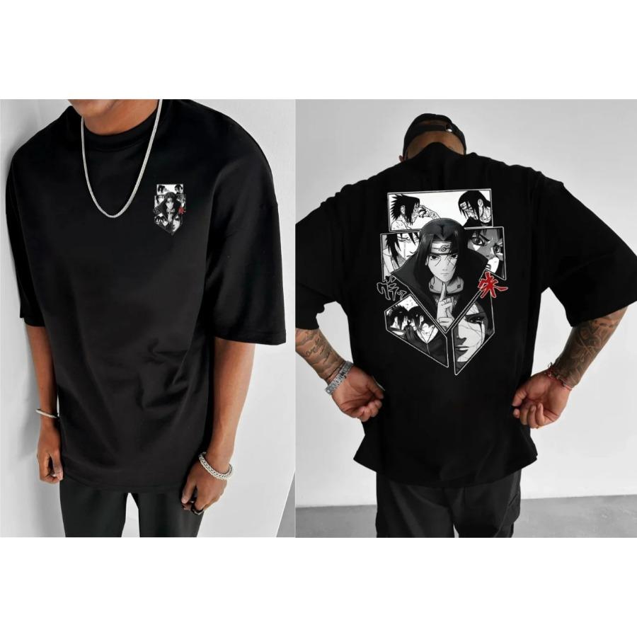 Kukebang Naruto Japanese Anime Peripheral Men 3d Print T-shirt Classic Comic Short Sleeve Top Summer Men's and Women's Couples L