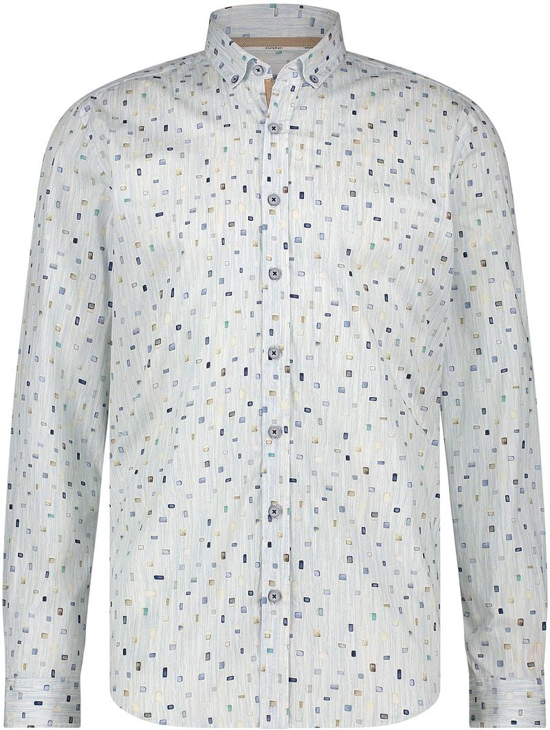 State of Art Twill Overhemd Print Lichtblauw